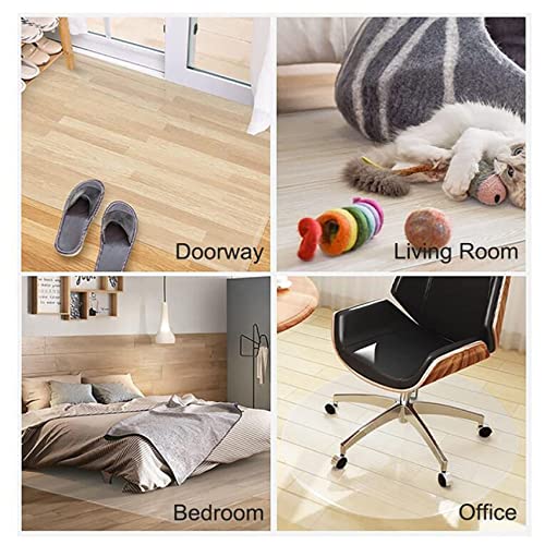 REMYSAOS Floor Protector PVC Transparent Chair Mat - Thick 1.5mm, Hardwood & Carpet, Non-Skid Waterproof Rug Runner, Customizable Sizes