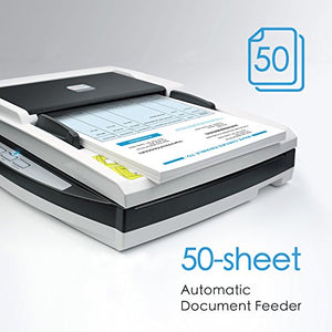 Plustek PL4080 - High Speed Versatile Scanner, Flatbed + ADF All in one. with 50 Sheet Document Feeder and A4 Size Flatbed scan Special Design Suit for Multi Folded documents.