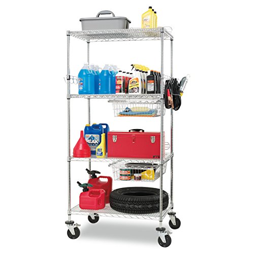 Alera ALESW59BS48SR Wire Shelving Back Support, 48" Wide, Silver (Pack of 2 Supports)