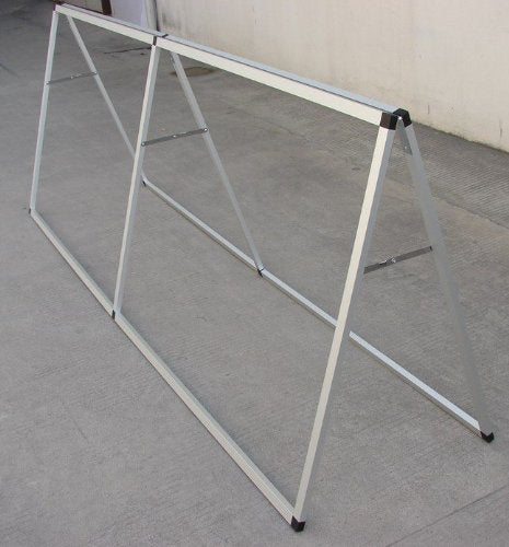 DSM Brand ~10'x4' Aluminum Monsoon Outdoor A Frame Banner Double Display Stand Portable Lightweight Soccer Church Event