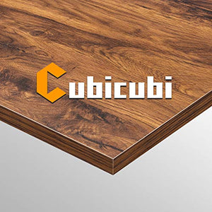 CubiCubi L-Shaped Desk with Hutch,59" Corner Computer Desk,Home Office Gaming Table Workstation with Storage Bookshelf,Dark Rustic