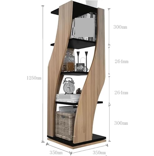Habrur Rotating Wooden Bookshelf Display Rack