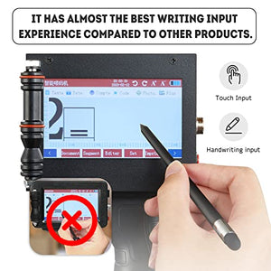 Avhrit Handheld Inkjet Printer with 4.3 Inch Display, Aluminum Alloy Portable Inkjet Printer with Stand, Printing 0.08-0.5 Inch Printing Height 0.08-0.5 Inch Cordless Inkjet Printer with Pen
