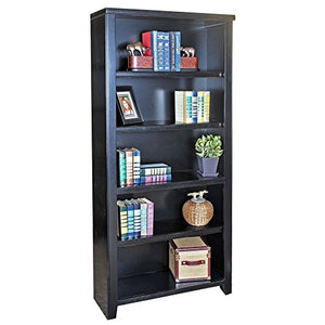 Tribeca Loft Black Five Shelf Open Bookcase - 70" HDimensions: 32"W x 12.5"D x 70"H Weight: 150 lbs.