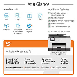 HP OfficeJet Pro 9025e Wireless Color All-in-One Printer with bonus 6 free months Instant Ink with HP+ (1G5M0A)