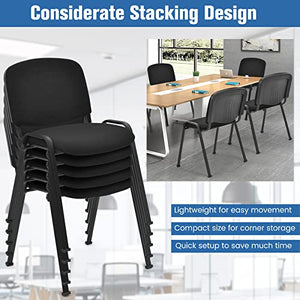 Giantex 10 PCS Waiting Room Chairs - Upholstered Stackable Conference Chair Set