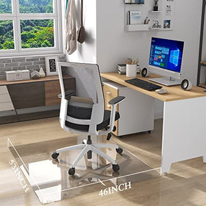 Natsukage Glass Chair Mat 46" x 53" 1/4" Thick Tempered Glass Office Chair Mat
