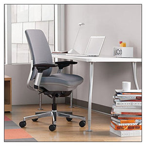 Steelcase Amia Task Chair: Adjustable Back Tension - LiveLumbar Support - Seat Slider - 4 Way Adjustable Arms - Black Frame/Black Fabric