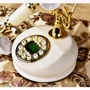 None Vintage Antique Natural Jade Old-Fashioned Art Telephone - Call Record Query Redial - Fashion Creative Decoration Landline