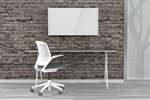 Iceberg 34111 Perforated Steel Magnetic Bulletin Board, 1.32" Height, 40.125" width, 24.75" Length,,White