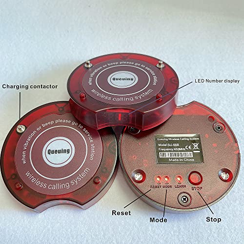 Shihui Wireless Calling System 30 Coaster Pagers + 1 Keypad Queue Pager - Restaurant Guest Paging System