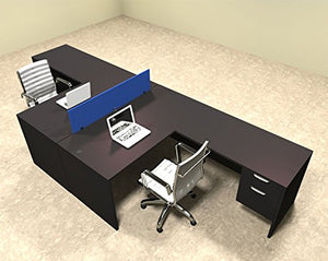 Two Person Blue Divider Office Workstation Desk Set, OT-SUL-FPB40