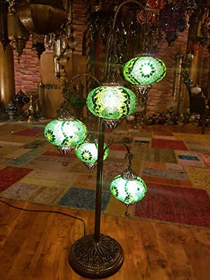 5 Green Globe Floor Lamp