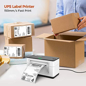Upgrade 2.0 MUNBYN USB Upgrade Label Printer, Thermal Printer for Barcodes-Labels Labeling with MUNBYN Thermal Direct Shipping Label (Pack of 500 4x6 Fan-Fold Labels) - Commercial Grade