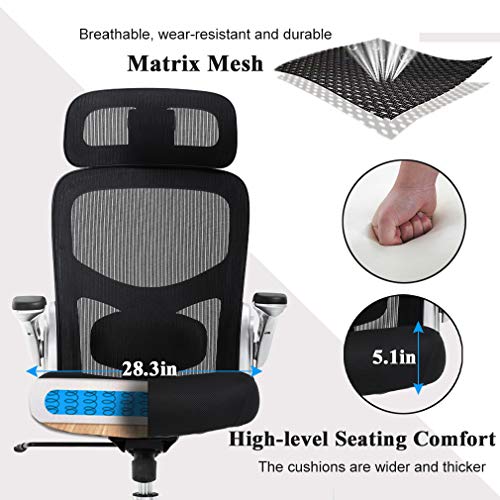 BestOffice Big and Tall Office Chair 500lbs Wide Seat Executive Desk Chair with Lumbar Support