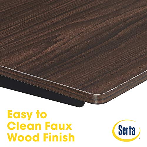Serta Creativity Electric Height Adjustable Desk, 47" Inch Wood Desktop Sit Stand Table for Office, Work from Home Furniture, Easy to Assemble, Dark Brown