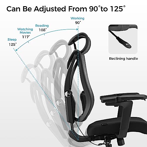 EUREKA ERGONOMIC Mesh Office Chair with 5D Adjustable Armrest and Wire Control Lumbar Support