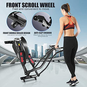 ANCHEER Elliptical Machine, Fitness Elliptical Exercise Trainer Machine for Home with Adjustable Resistance and LCD Monitor,Workout Health Magnetic Desk Elliptical Cross Trainer for Home Office