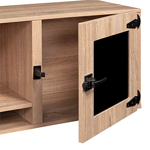 Mirella 72" Wall Mounted Hutch with Glass Doors in Sand Dune