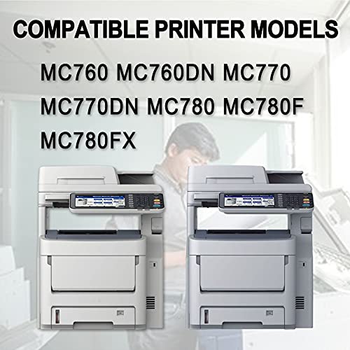 (1BK+1C+1M+1Y, 4PK) MC770 45396212 45396211 45396210 45396209 Toner Cartridge Replacement for OKI MC760 MC760DN MC770 MC770DN MC780 MC780F MC780FX Toner Kit Printer