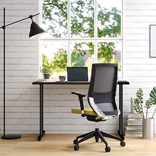 Sunon Modern Computer Desk Home Office Workstation Writing Table with Cable Hole, 47 Inch, Grey