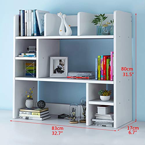 Zenglingliang Desktop Bookshelf 3-Tier Organizer Office Storage Rack - Natural, L 32.7