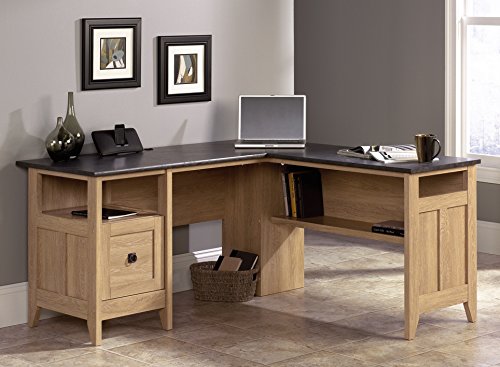 Sauder August Hill L-Shaped Desk, Dover Oak finish