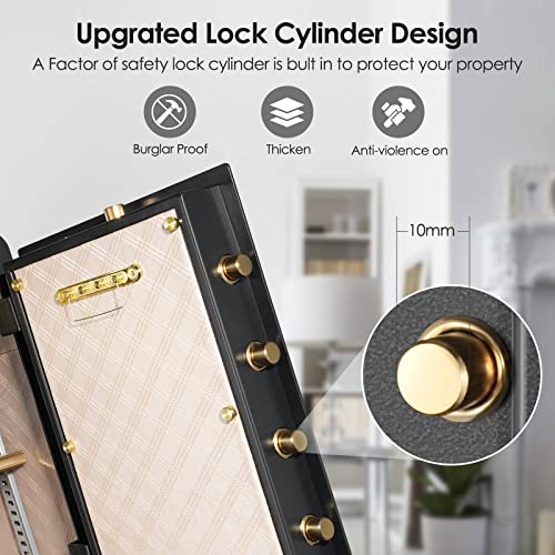 DIOSMIO Fireproof Safe with Fireproof Bag,HD LCD Screen Double Lock Cabinet Safe for Money Pistol Jewelry Files Storage,Fireproof Safe Box for Home Office Hotel(4.02Cub)