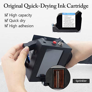 Varwaneo Portable Handheld Inkjet Printer,Quick-Drying Coding Machine Gun with led Touch Screen for Logo,qr Code,Bar,Prinker Tattoo,Graphic,Date,Counter,Label(Support 20 Languages)…