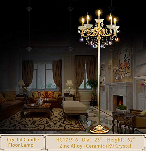 Zinc Alloy Heavy Base Crystal Floor Lamp Ground Lamp Light Chandelier