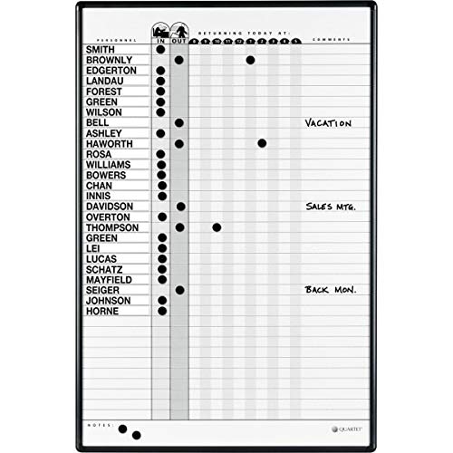 Quartet® Duramax® Porcelain in/Out Board, Aluminum Frame, 36 Lines, Portrait, 36"H x 24"W
