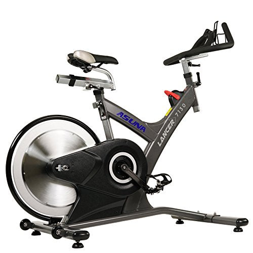Sunny Health & Fitness Asuna 7130 Lancer Cycle Exercise Bike with Magnetic Resistance Belt Rear Drive, 33 LB Flywheel, Dual Caged/Clipless (SPD) Pedals, 285 LB Max Weight