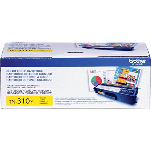 Brother Genuine TN315BK, TN310C, TN310M, TN310Y High Yield Color Laser Black and Standard Yield Cyan, Magenta and Yellow Toner Cartridge Set