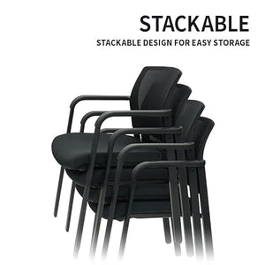 CLATINA Stackable Mesh Back Conference Room Chairs Set of 8 with Armrests