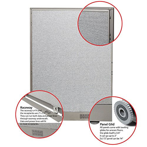 G GOF 1 Person Workstation Cubicle 6'x6'x4' Office Partition Room Divider Espresso