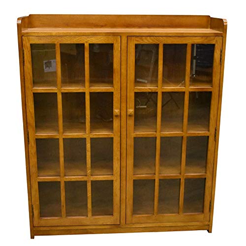 Crafters and Weavers Mission Oak 2 Door Bookcase with Glass Doors - Michael's Cherry