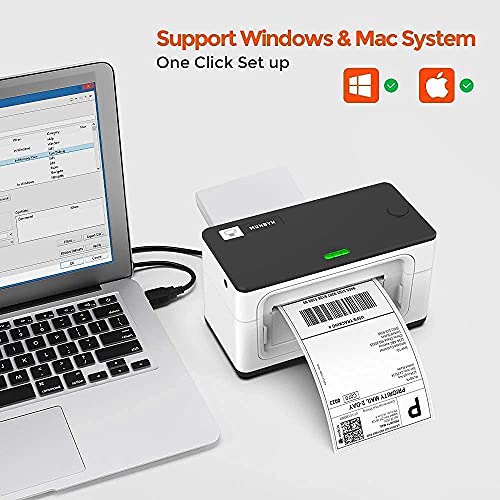 Upgrade 2.0 MUNBYN USB Upgrade Label Printer, Thermal Printer for Barcodes-Labels Labeling with MUNBYN Thermal Direct Shipping Label (Pack of 500 4x6 Fan-Fold Labels) - Commercial Grade