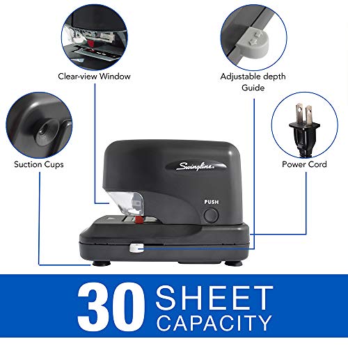 Swingline Electric Stapler, High Volume, 30 Sheet Capacity, Jam Free Stapling, Includes 5000 Staples, Black (69008)