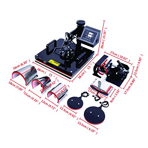 15"x15" 8in1 Professional Sublimation Heat Transfer Machine WF-3720 Printer CISS KIT