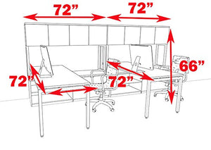 UTM Furniture Modern Executive Office Workstation Desk Set - OF-CON-S4