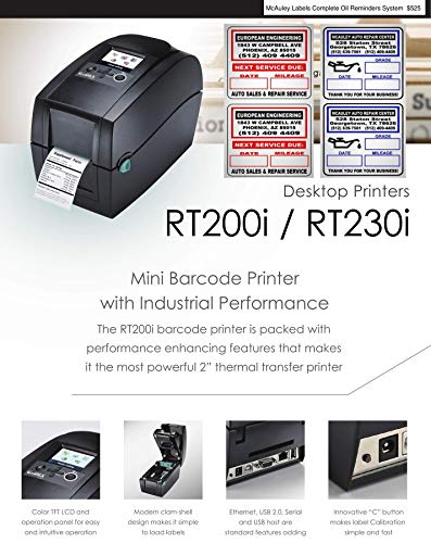 Stand Alone Oil Change Sticker / Label Printer. Complete Package Including Keyboard, Ribbon and 1000 Custom Labels