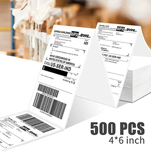 Asmvt Label Printer with Pack of 500 Label Paper，150mm/s Shipping Label Printer 4x6 for Small Business, USPS, FedEx, Shopify, Etsy, Amazon, Ebay