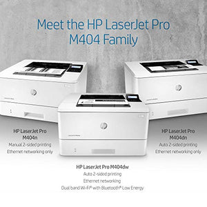 HP LaserJet Pro M404dn Monochrome Laser Printer with Built-In Ethernet & Double-Sided Printing (W1A53A) - Ethernet Only