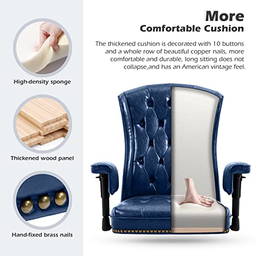 YAMASORO Ergonomic Executive Office Chair with Height-Adjustable Tufted Back, Blue