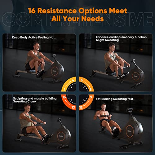 Niceday Rowing Machine for Home Use, Hyper-Quiet Magnetic Rower with16 Resistance Levels
