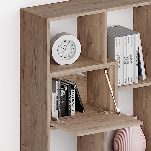 Mobili Fiver Iacopo XXL Oak Bookcase with Panel Doors (189.9 x 93.1 in), Made in Italy