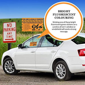 MESS Parking Violation Stickers Hard to Remove - 1000 Multi-Reason Tow Warnings No Parking Stickers - Bad Parking Stickers, Super Sticky Towing Tags for Parked Cars and Trucks - 8x5 in., Orange