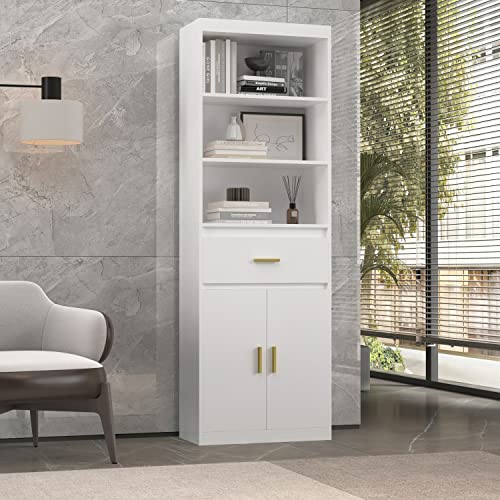 Overstock Linen Cabinet Bookcase Space Saving - 23.6" W x 70.8" H