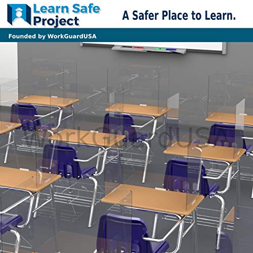 (25 Pack) Sneeze Guard Desk Shield (22" L x 12.5" W x 17" H) Ultra Clear Plastic Divider for Student Desks, Tables, Counters, Offices - Foldable Protective Barrier Partition Panel for School Classroom