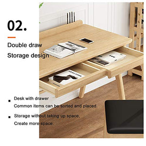 Desk Home Solid Wood Computer, Simple Modern Office Workstation, Bedroom Student Writing Game Table, Suitable for Home, Office